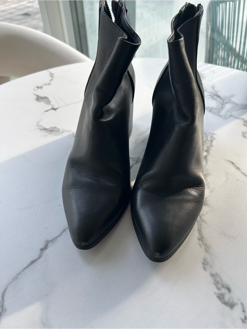 Steve Madden Black Pointed Toe Ankle Booties